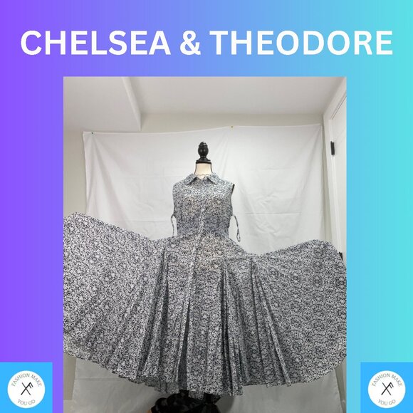 CHELSEA & THEODORE NWT Cotton dress flowy sleeveless - Picture 1 of 10